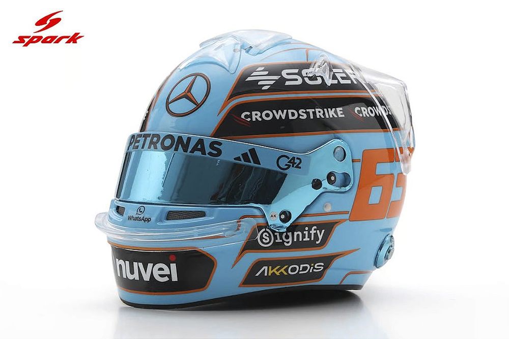 Capacete George Russell Mercedes AMG PETRONAS F1 Team British GP 2025