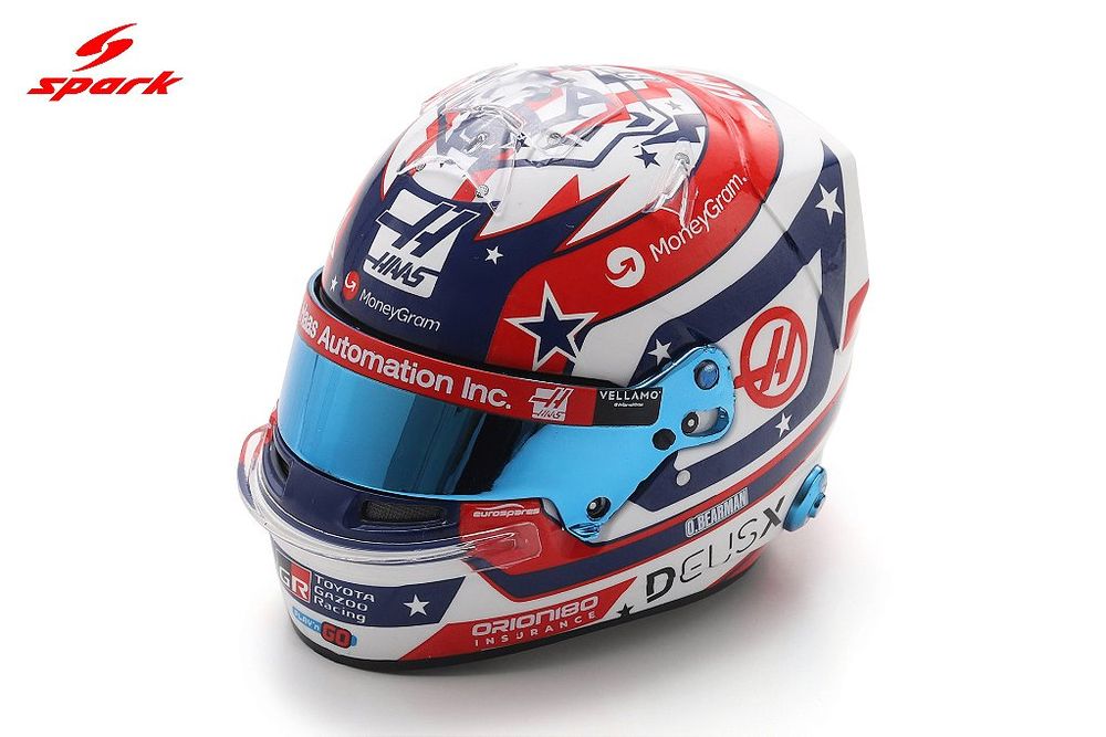 Capacete Oliver Bearman MoneyGram Haas F1 Team GP EUA 2025