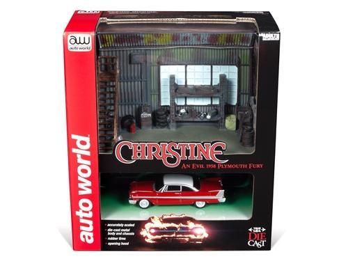 Diorama Plymouth Fury 1958 Christine + Cenário O Carro Assassino Autowold