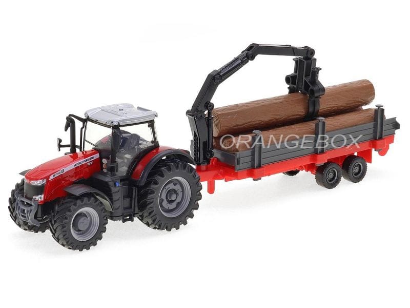 Trator Massey Ferguson 8740S + Carreta Madeira Bburago