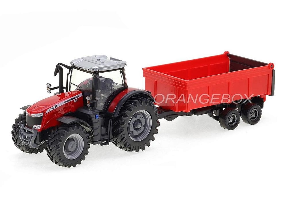 Trator Massey Ferguson 8740S + Carreta Bburago
