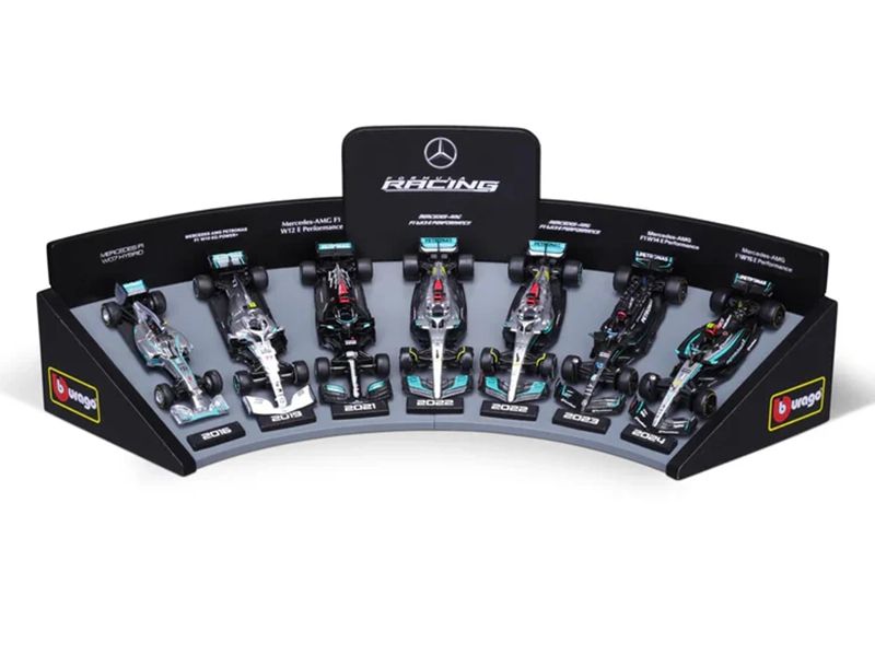 Fórmula 1 Set Cars Mercedes Benz AMG Petronas c/ Display
