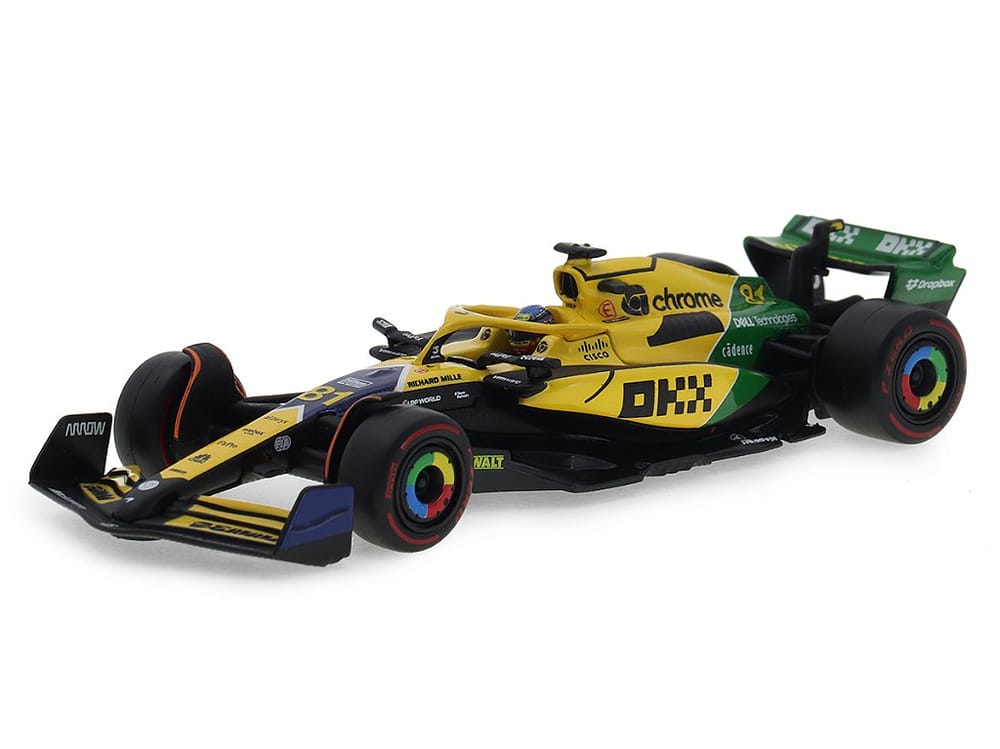 Ayrton Senna Tribute Fórmula 1 McLaren MCL38 GP Mônaco 2024 Piastri1:43 Bburago c/ Display e Piloto