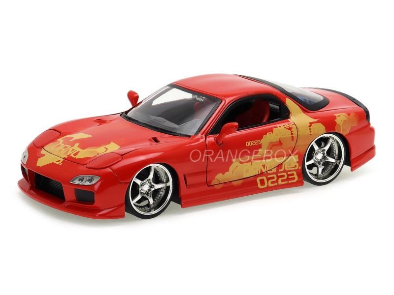 Orange JLS Mazda RX-7 Velozes e Furiosos Fast and Furious Jada Toys
