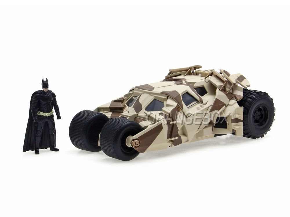 Batmóvel Tumbler Camuflado + Figura Batman (em metal) - The Dark Knight 2008 Jada Toys