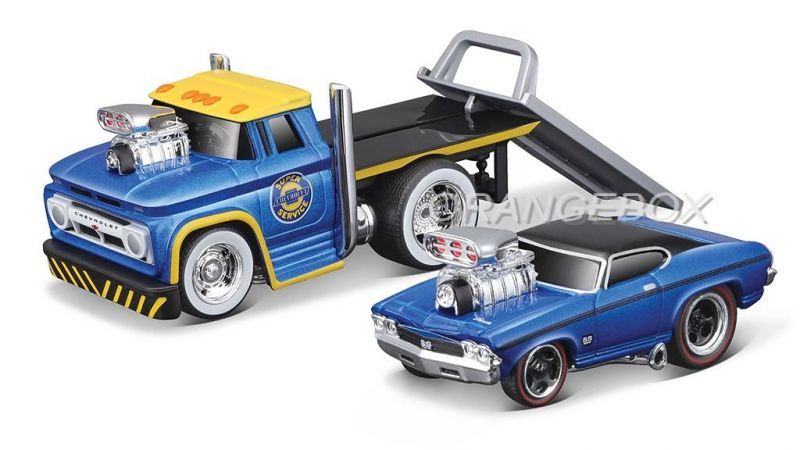 Chevrolet C60 Flatbed 1966 + Camaro SS 396 1969