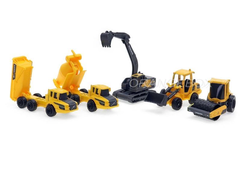 Kit 05 Miniaturas Volvo Máquinas e Acessórios em Metal Maisto