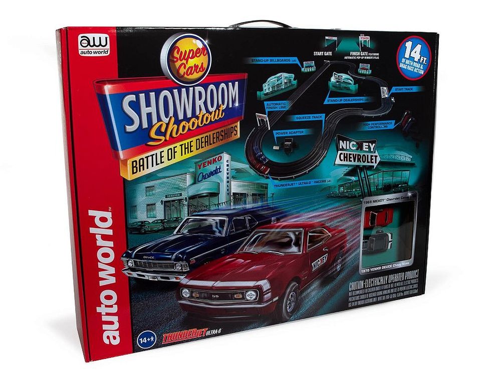 Conjunto Autorama Elétrico Slot Car Set Racing Battle of the Dealerships