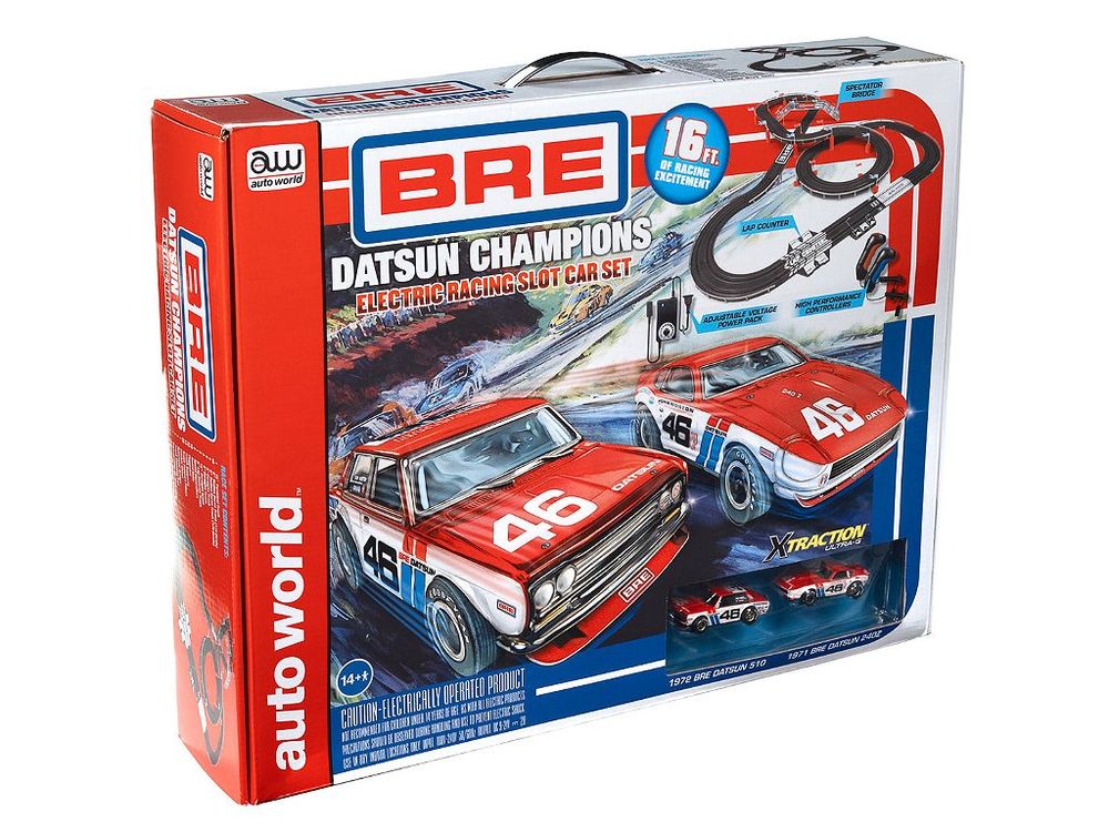 Conjunto Autorama Elétrico Slot Car BRE Datsun Race Set HO Autoworld