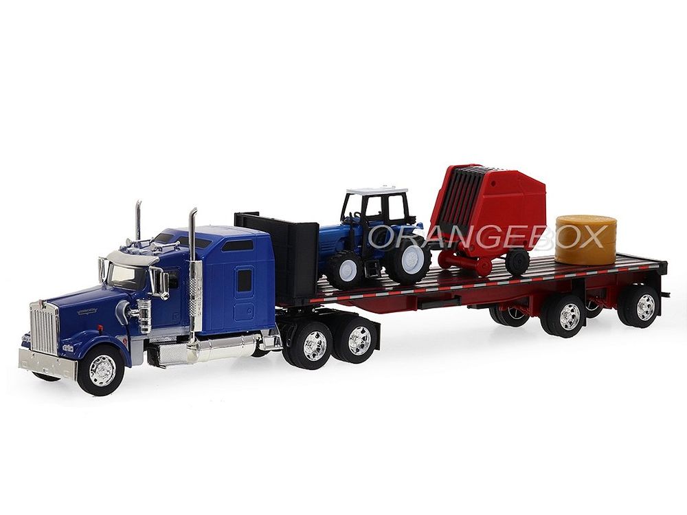 Caminhão Kenworth W900 Flatbed + Carreta, Trator e acessórios de Fazenda