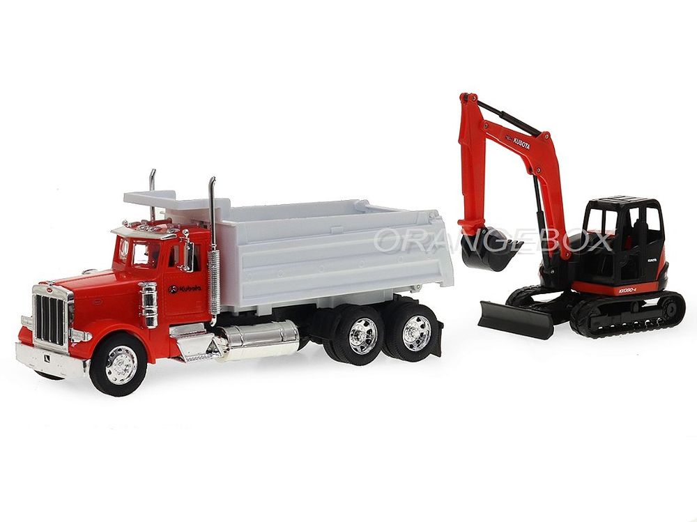 Caminhão Peterbilt Caçamba + Escavadeira Kubota